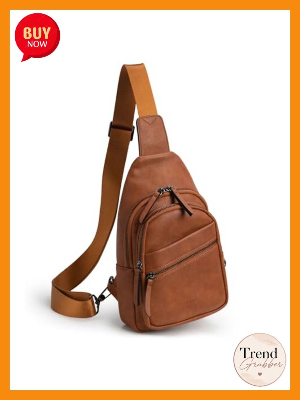 Vegan Leather Sling Bag Crossbody Fanny Pack Travel Chest Bag Adjustable Strap